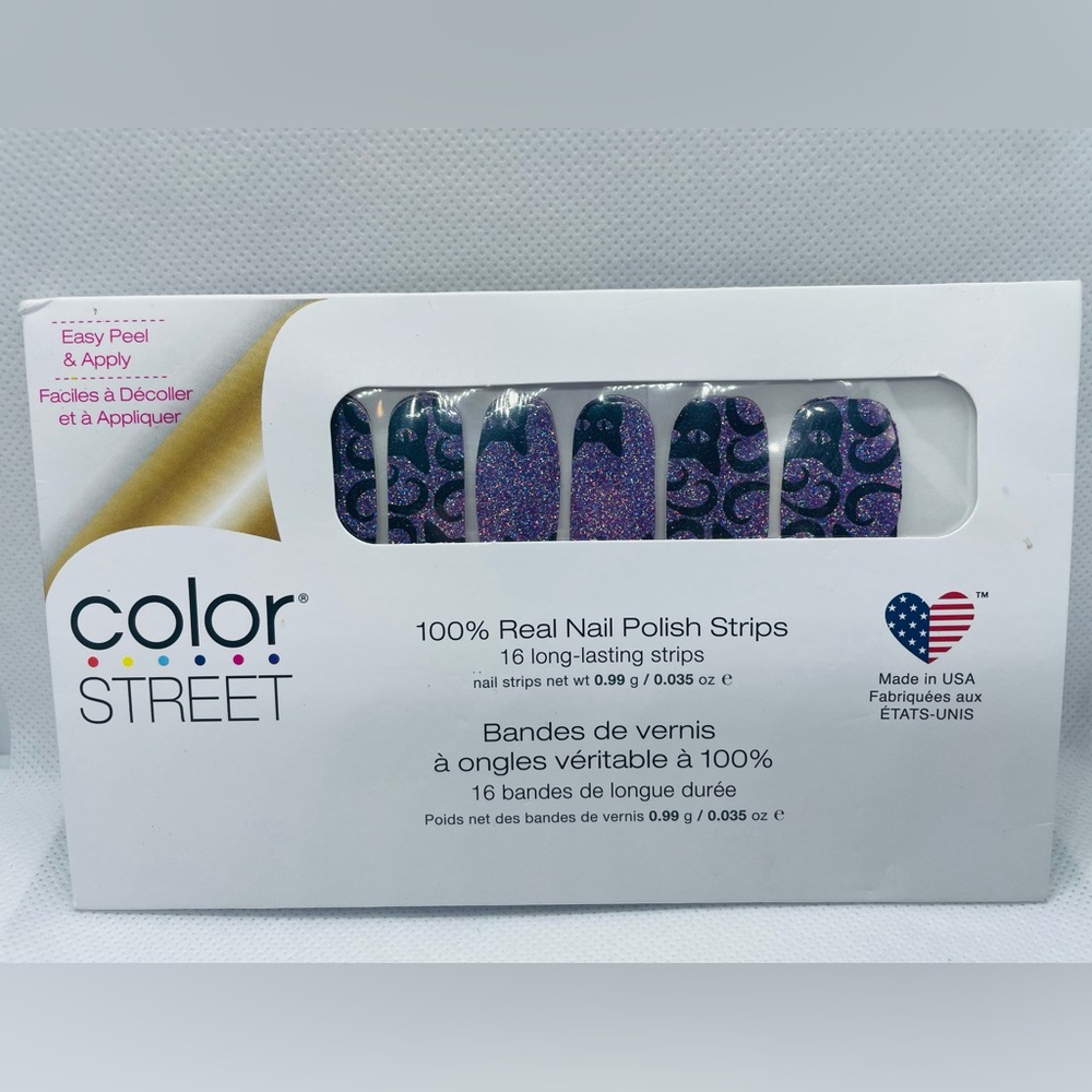 Color Street Nail Strips Cat’s All Folks Retired Halloween NIP Rare Purple Black